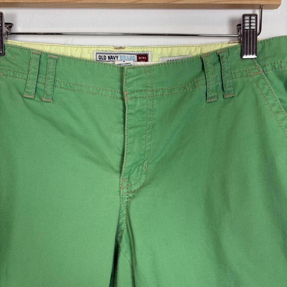 Y2K Old Navy Ultra Low Rise Bright Green Cotton Corduroy Capri Pants Size: 8 - Picture 5 of 7